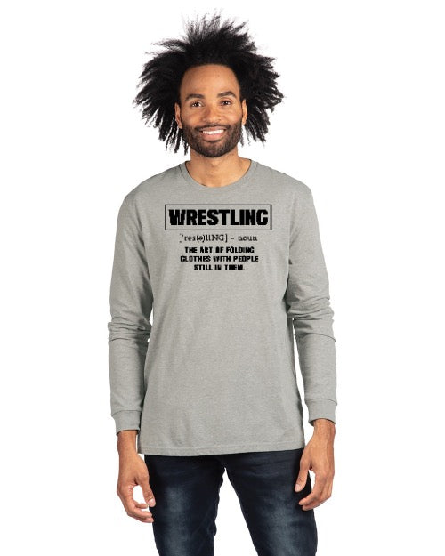 Gray  Wrestling Definition Long Sleeve T-Shirt
