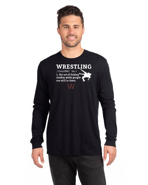 Black Wrestling Definition Long Sleeve T-Shirt